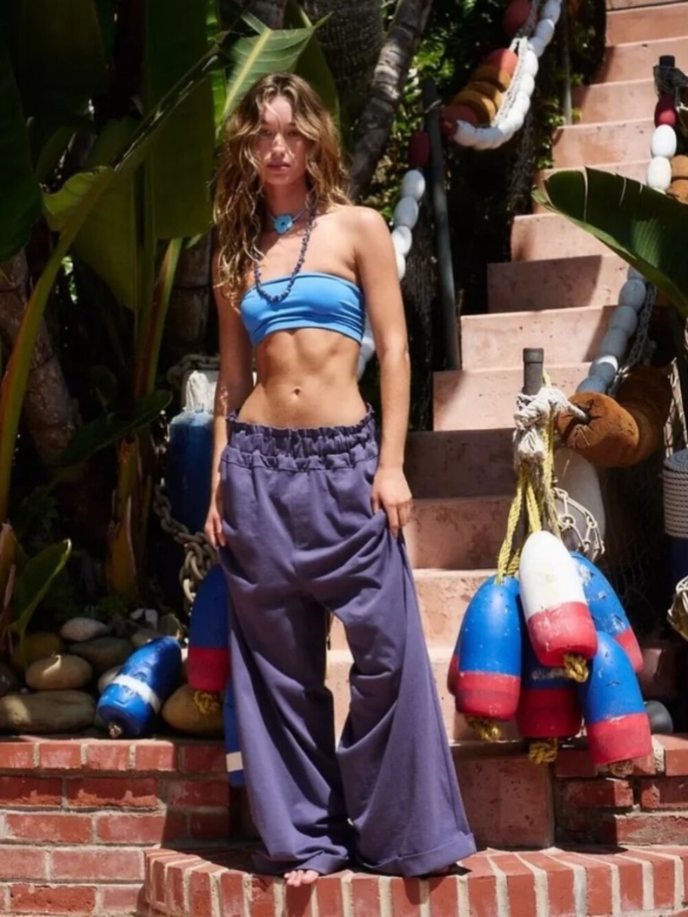 NWOT Free People Beach Palma Pants Purple size- LARGE